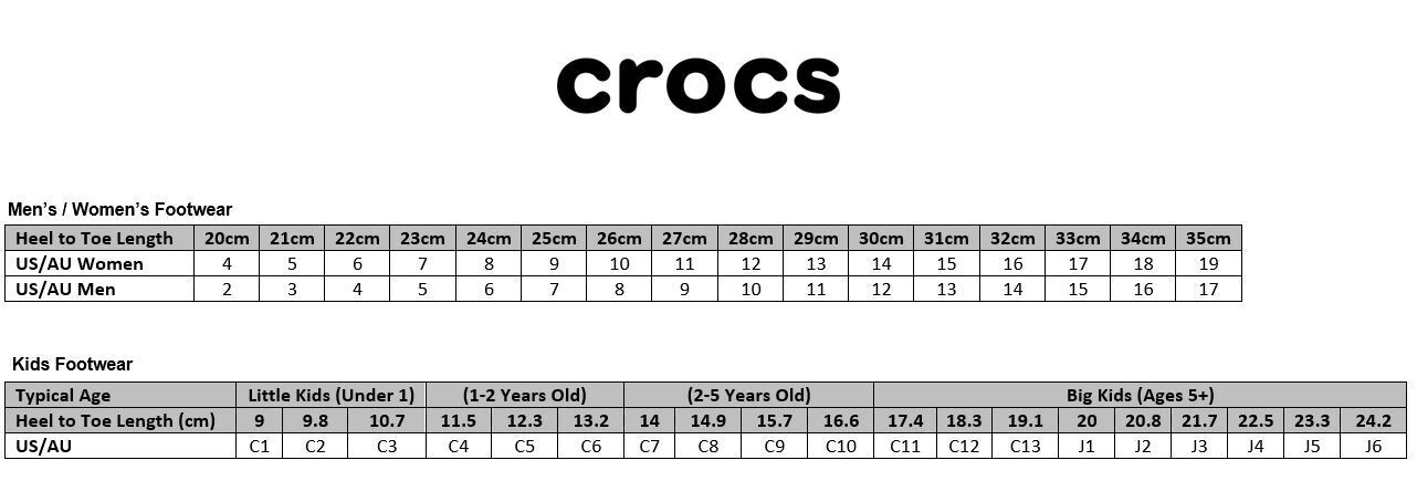 crocs size m9w11