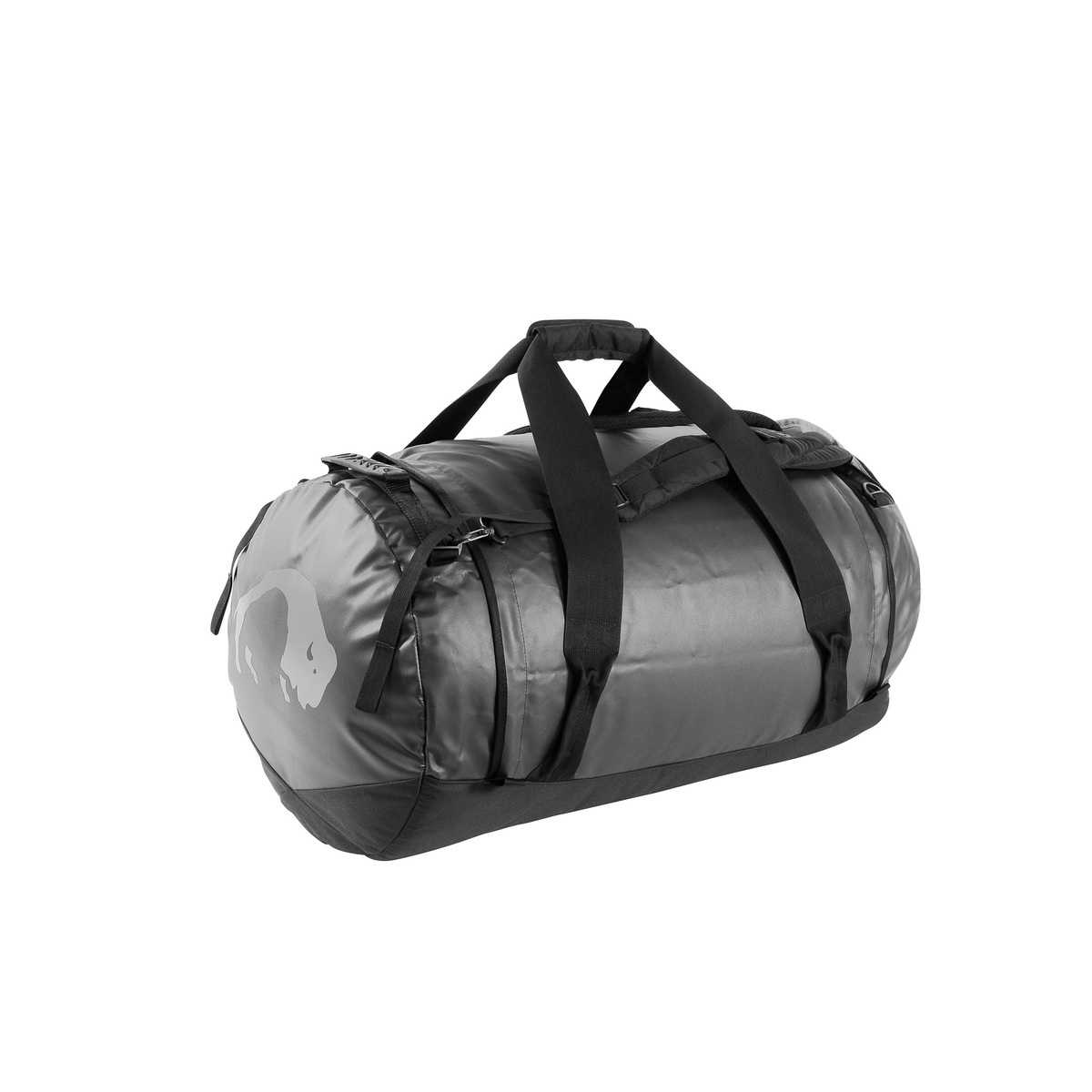 Tatonka 85L Large Weatherproof PVC Barrel Bag & Backpack - Black