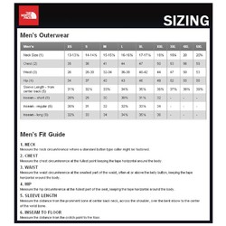 the north face jacket sizing