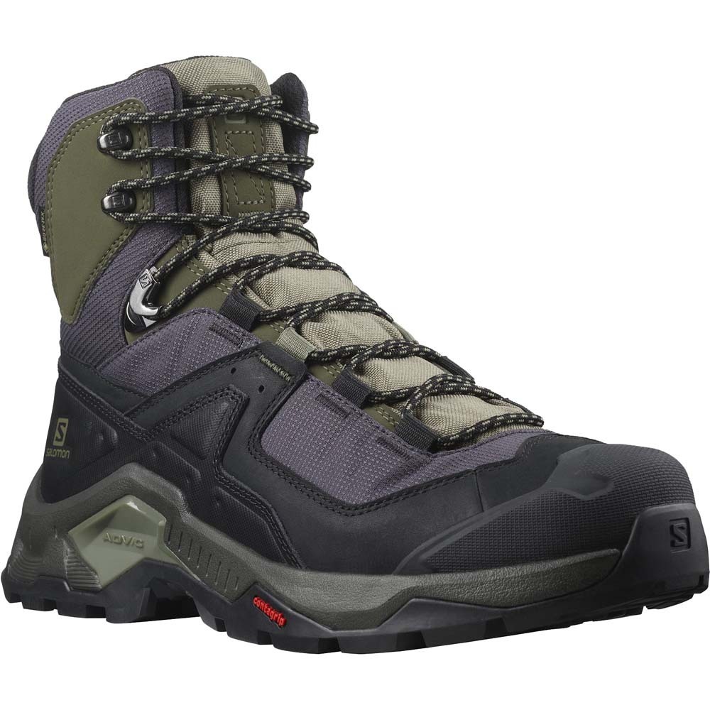 Salomon Quest Element GTX Mens Hiking Boots - Black/Deep Lichen Green ...