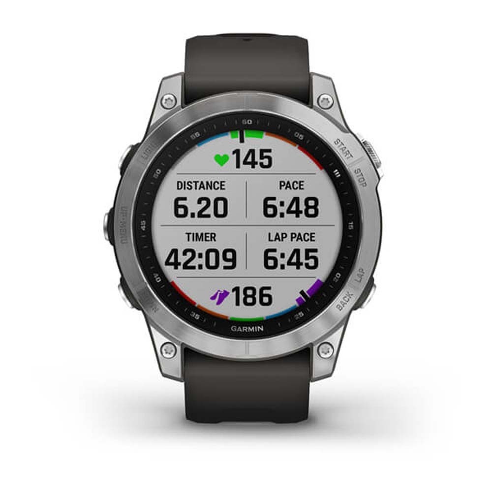 garmin fenix 7 silver with graphite band multisport gps watch