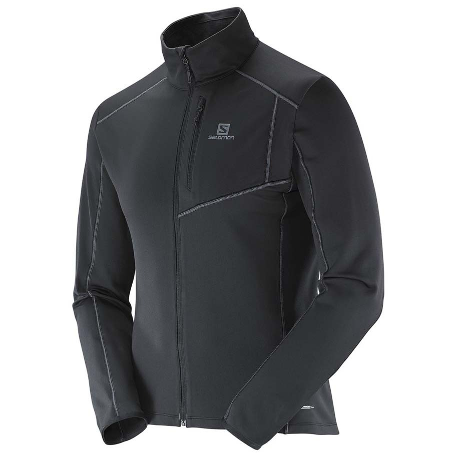 Salomon Discovery Mens Full Zip Mid-layer Jacket - Black