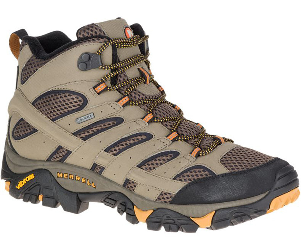 Merrell Moab 2 Mid Goretex Mens 2e Wide Waterproof Hiking Boots Walnut