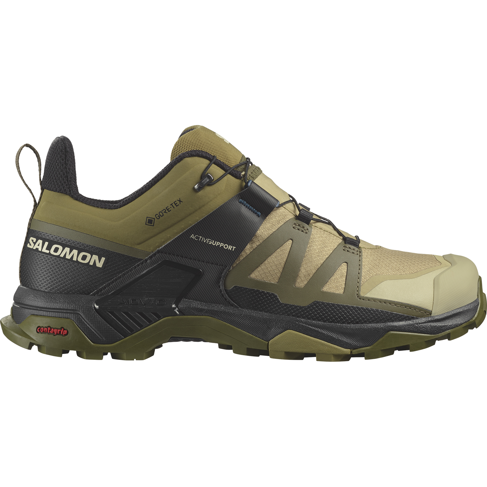 Salomon X Ultra 4 GTX Mens Hiking Shoes Slate Green Olive Night Black US10.5