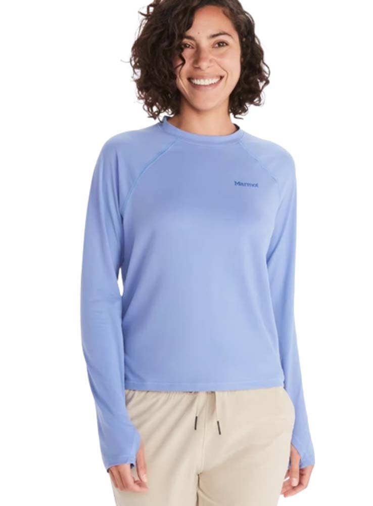Marmot Windridge LS Womens Hiking T-Shirt - Getaway Blue - XL