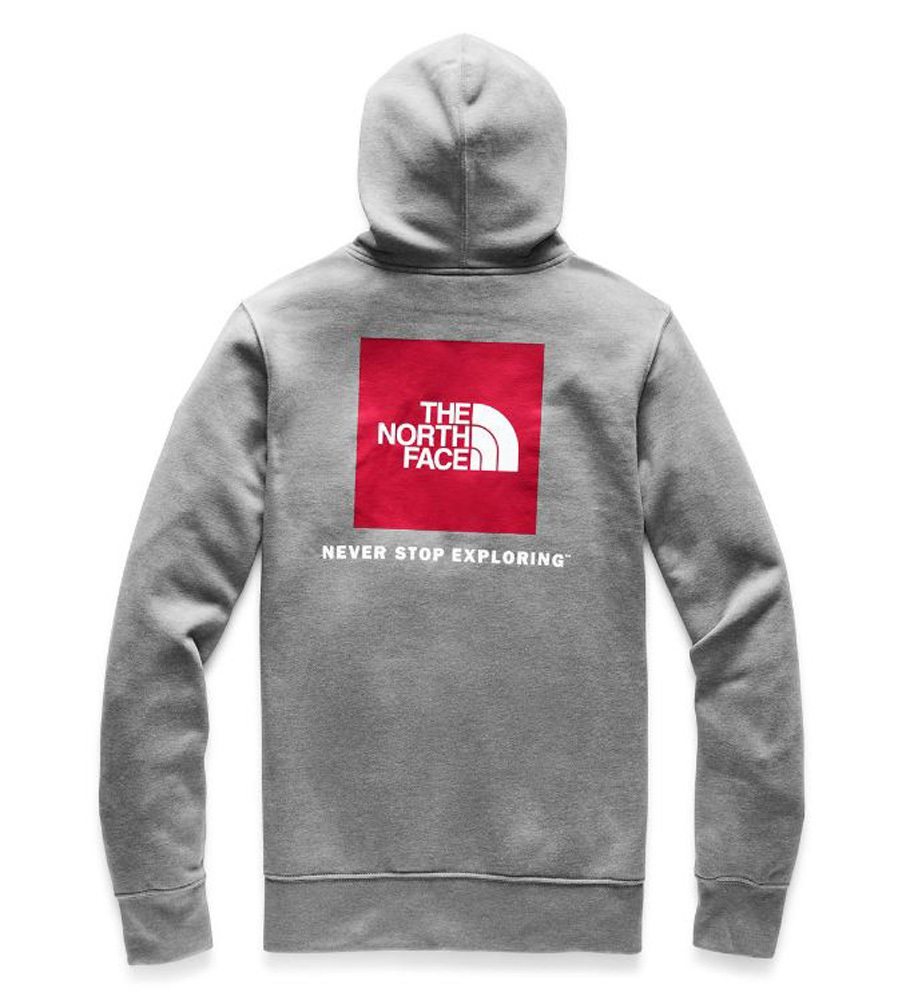 men's red box pullover hoodie