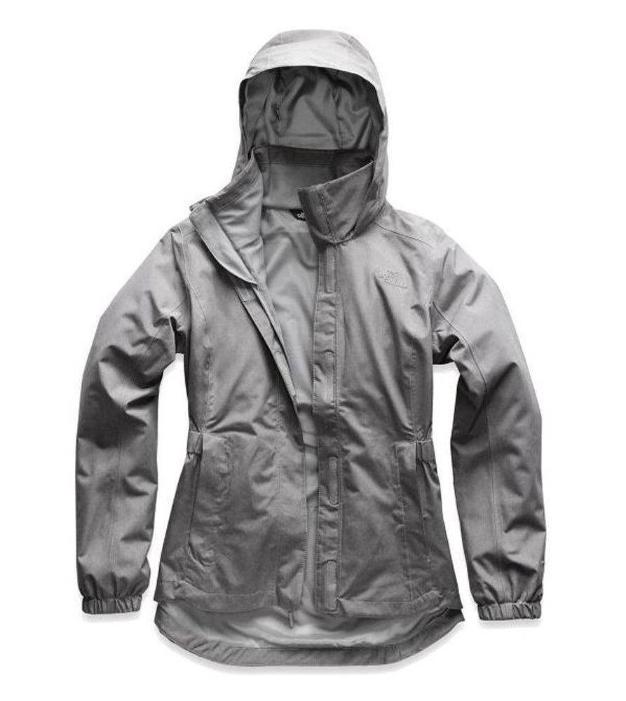grey north face rain jacket