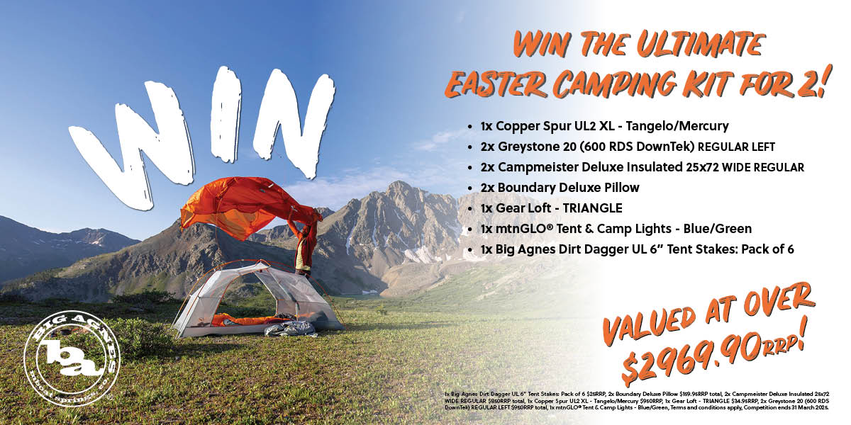 WIN a Big Agnes Campsite for 2 wroth $2969