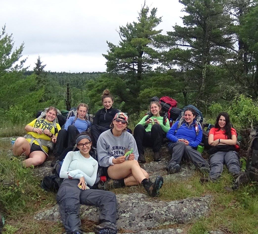 Abby with a hiking group in Michigan