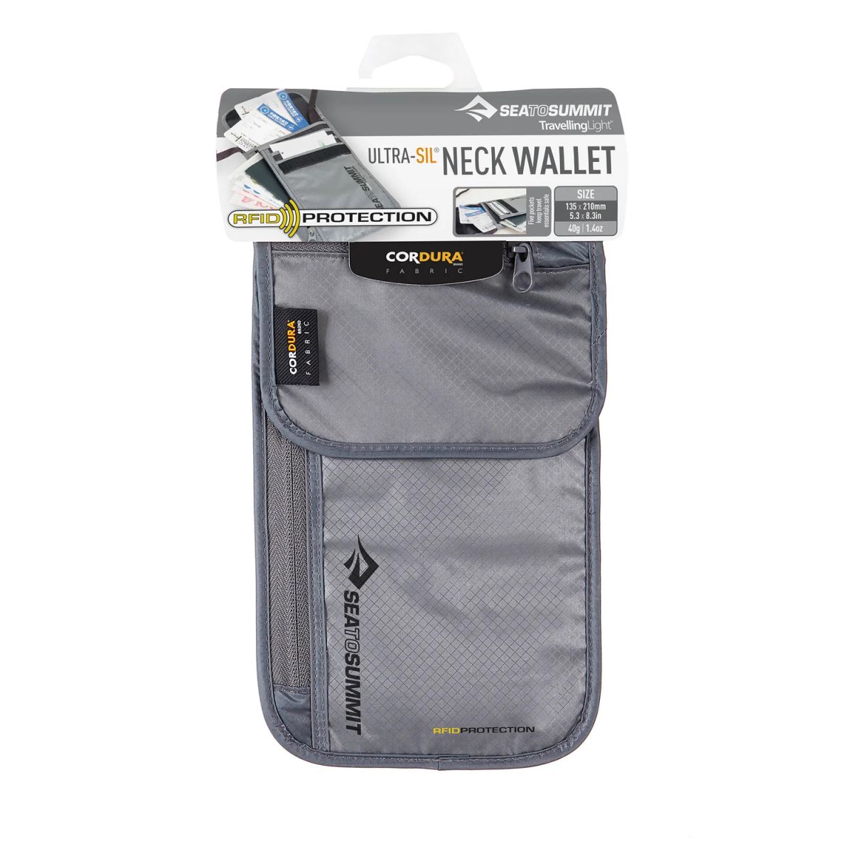 SEA TO SUMMIT ULTRA-SIL NECK WALLET RFID - GREY