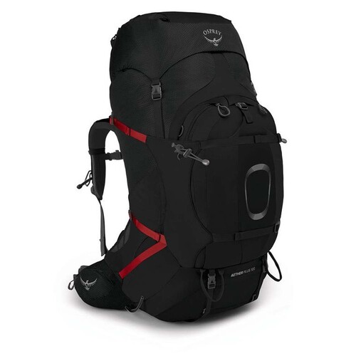 Osprey Aether Plus 100L Mens Hiking Backpack - Black - L/XL