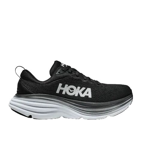 Hoka Bondi 8 Mens Road Running Shoes - Black/White
