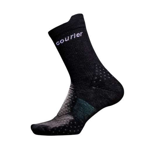 Courier Lo-Fi Unisex Running Crew Socks - Black - M