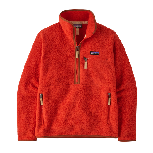 Patagonia Retro Pile Marsupial Womens Fleece Pullover Madder Red L