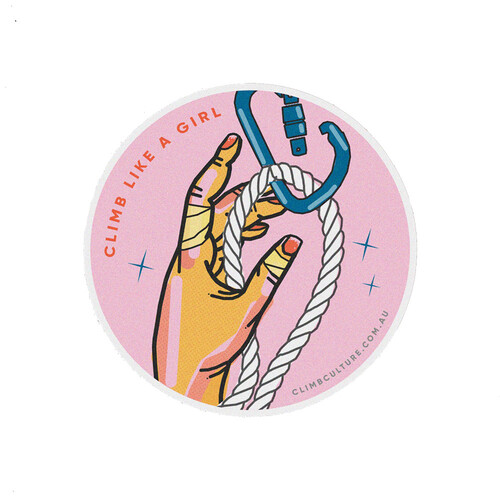 Climb Like A Girl Sticker - Pink