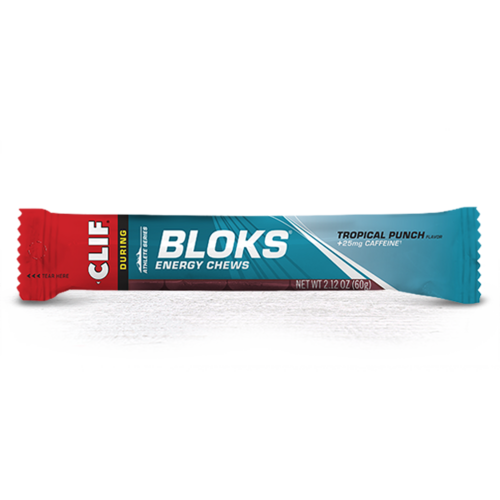 Clif Shot Bloks Energy Chew - Tropical Punch with 25mg Caffeine - Single