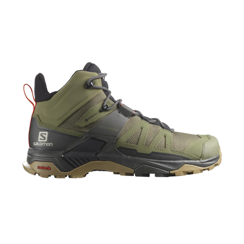 Salomon X Ultra 4 Mid GTX Wide Mens Hiking Boots - Deep Lichen Green/Peat/Kelp
