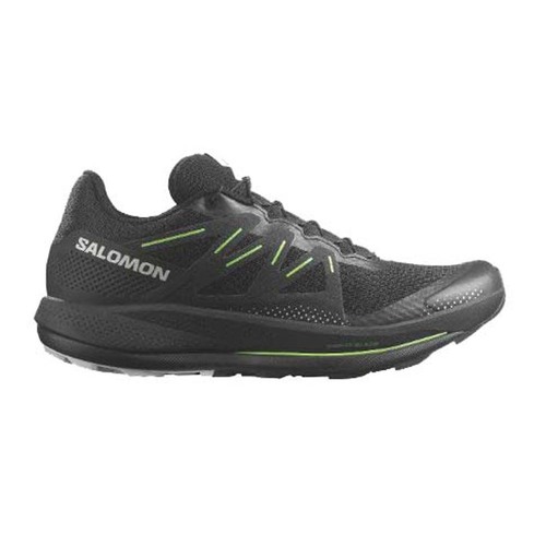 Salomon PULSAR TRAIL Mens Trail Running Shoes - Black/Black/Green Gecko
