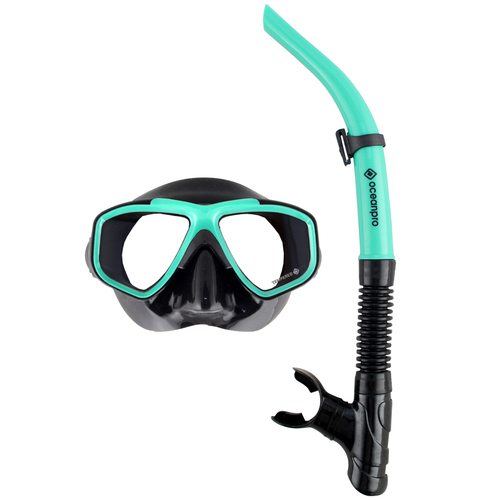 Oceanpro Eclipse Unisex Mask and Snorkel Set - Black/Teal