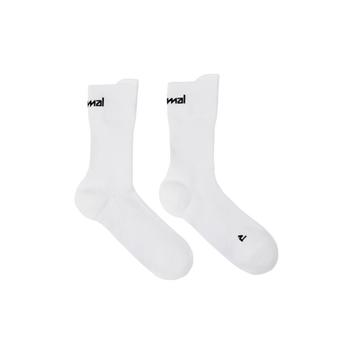 NNormal Mid Cut Mens Compression Running Socks - White - L