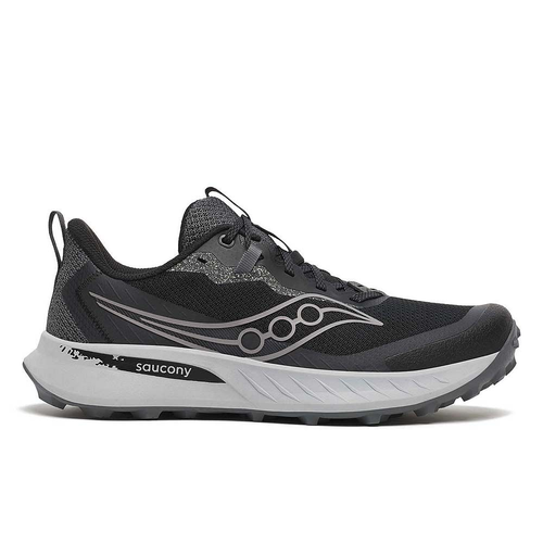 Saucony Peregrine 15 Mens Wide Trail Running Shoes - Black/Shadow - US10