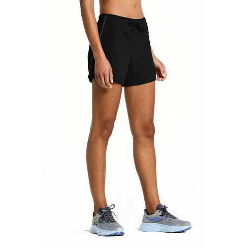 Saucony Outpace 5in Womens Running Shorts - Black - L