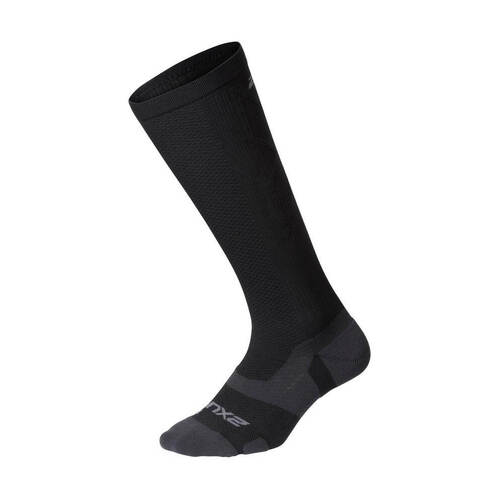 2XU Vectr Light Cushion Full Length Unisex Compression Socks - Black/Titanium - L1