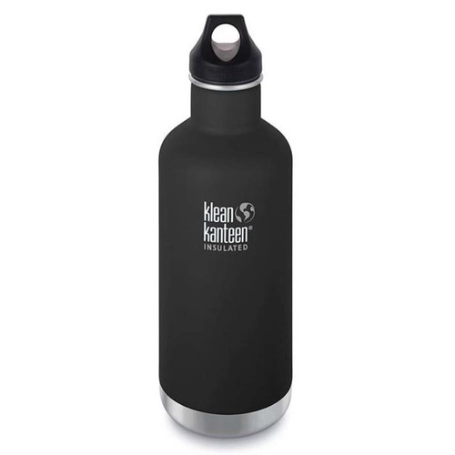 Klean Kanteen 32oz Insulated Classic Loop Cap Water Bottle 1L - Shale Black