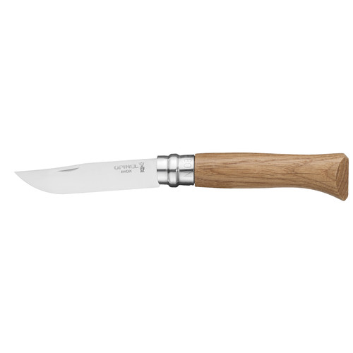 Opinel Classic No. 8 Stainless Steel Oak Folding Knife - 8.5cm